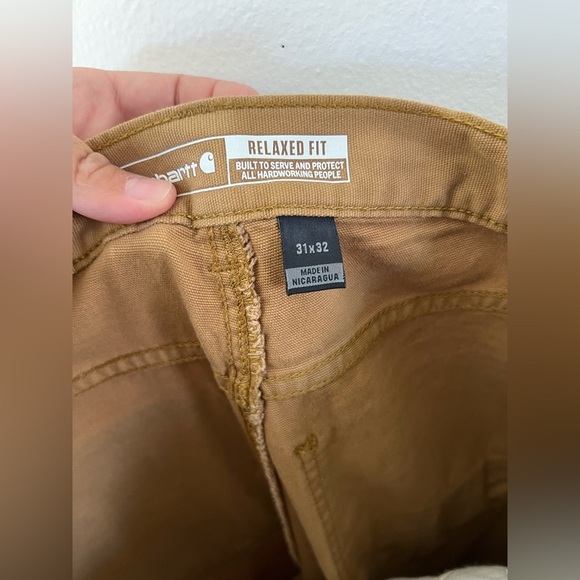 Carhartt Relaxed Straight Rigby Canvas Work Pants Hickory Tan Size W31XL32 - Picture 7 of 12